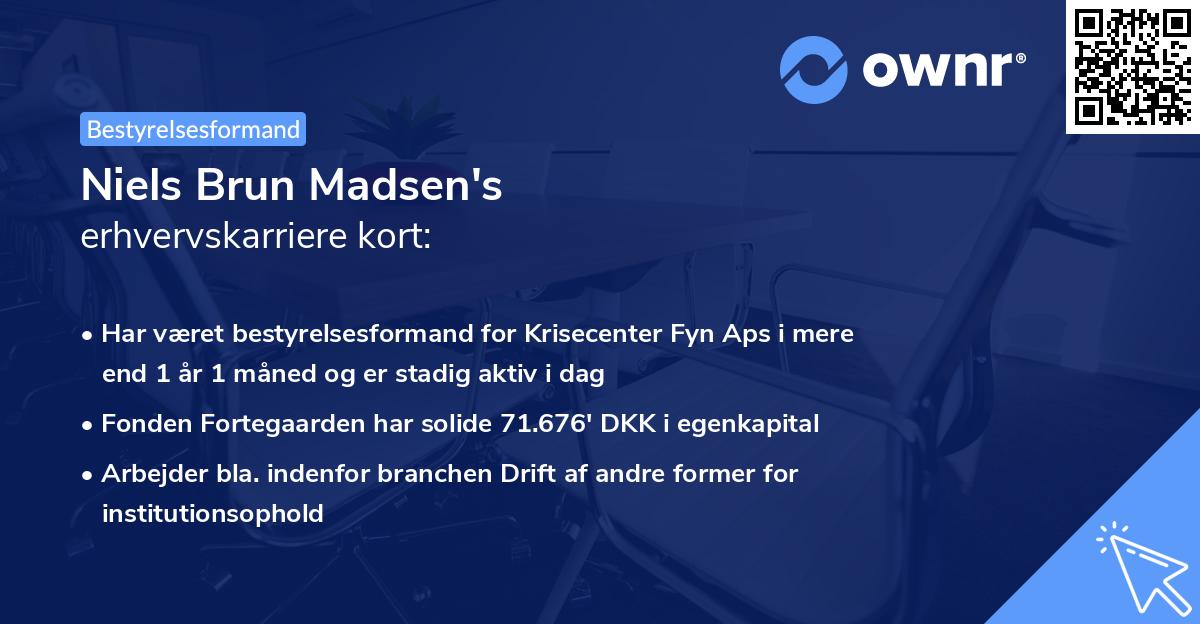 Niels Brun Madsen's erhvervskarriere kort