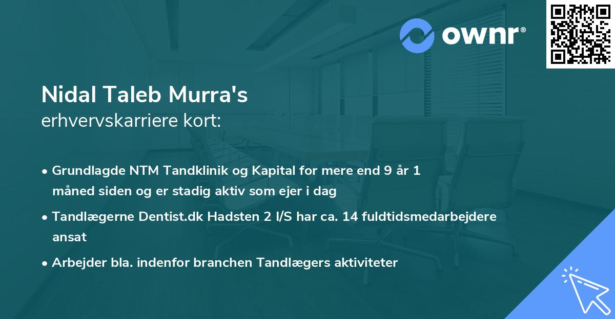 Nidal Taleb Murra's erhvervskarriere kort