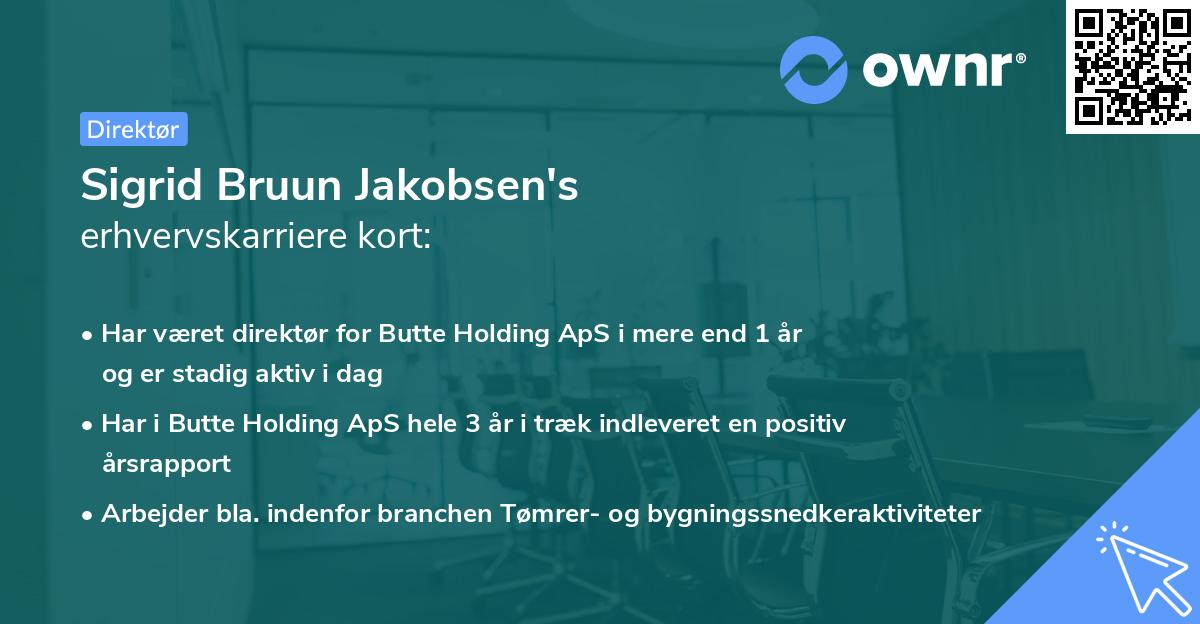 Sigrid Bruun Jakobsen's erhvervskarriere kort