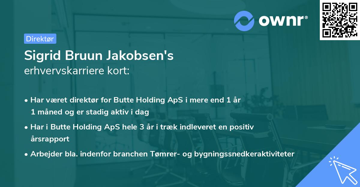 Sigrid Bruun Jakobsen's erhvervskarriere kort