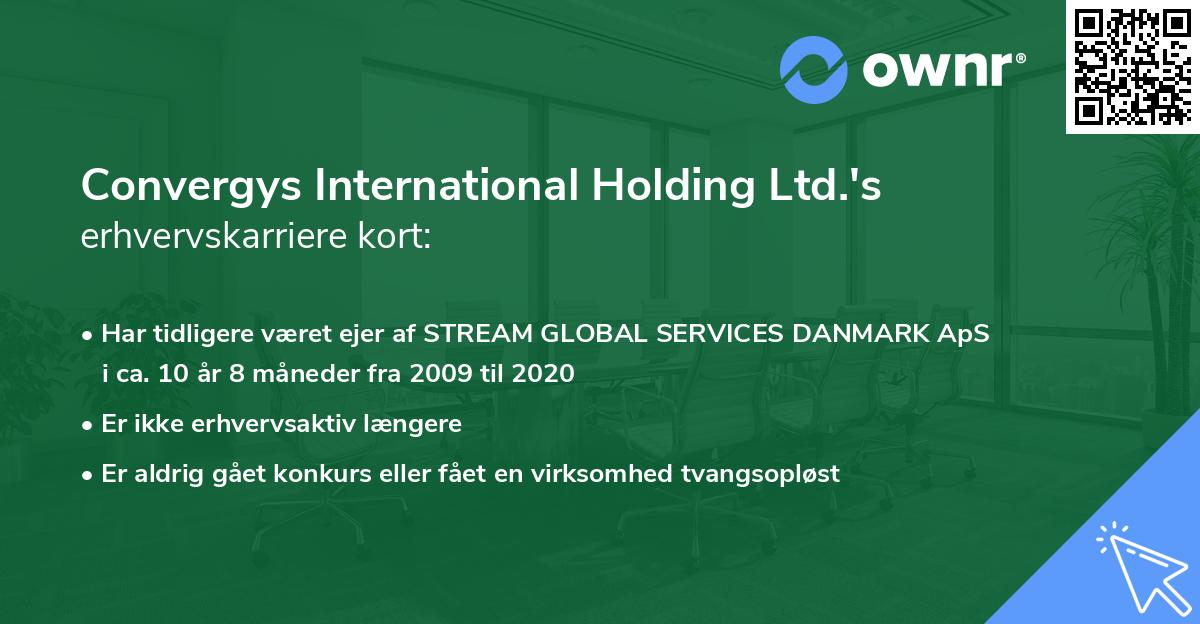 Convergys International Holding Ltd.'s erhvervskarriere kort