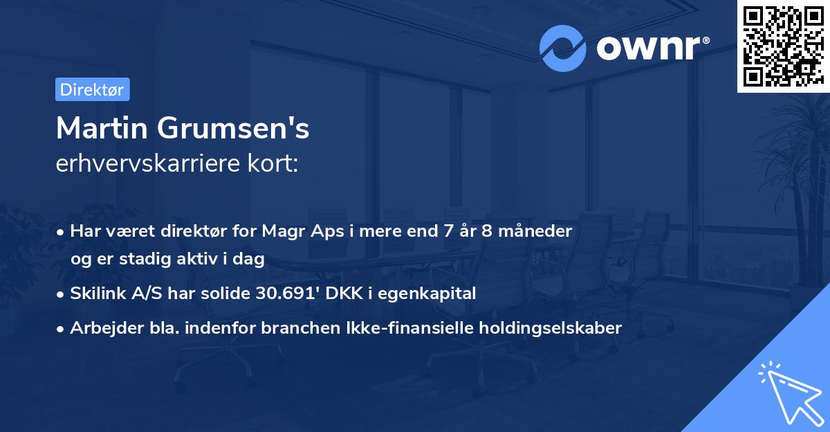 Martin Grumsen's erhvervskarriere kort