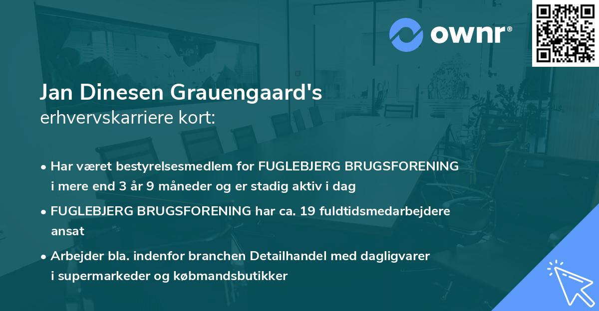 Jan Dinesen Grauengaard's erhvervskarriere kort