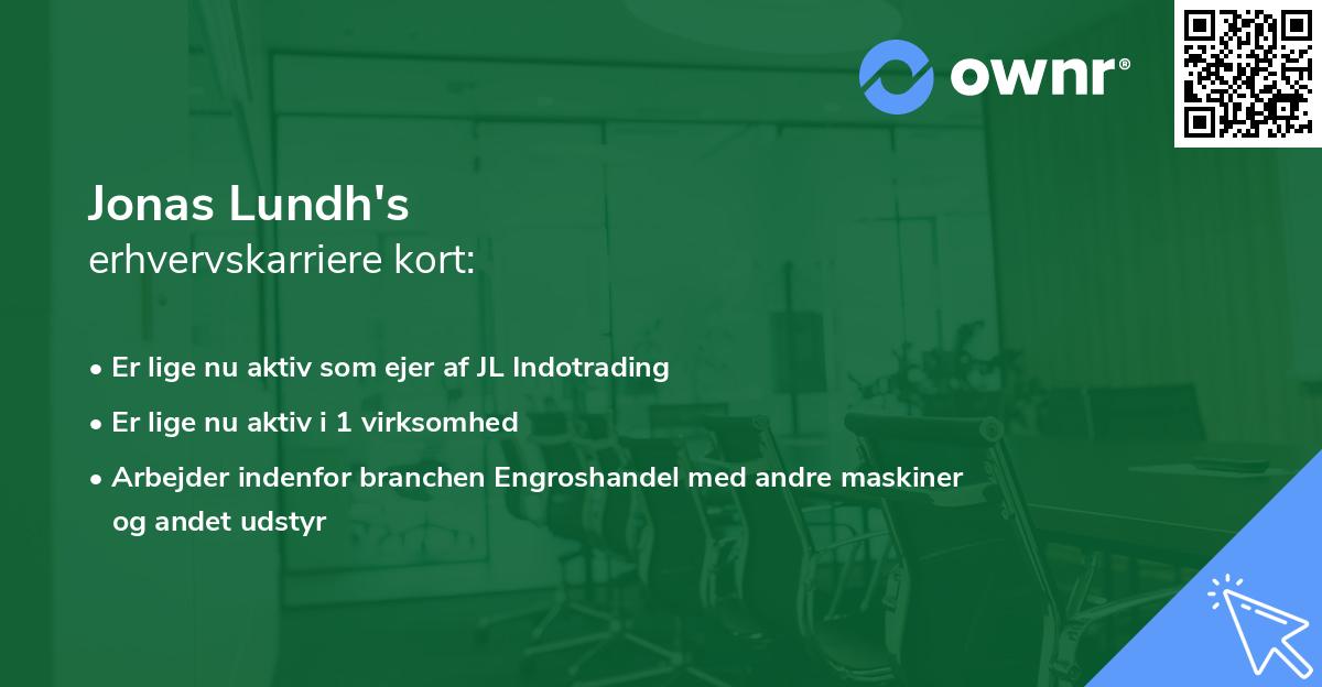 Jonas Lundh's erhvervskarriere kort