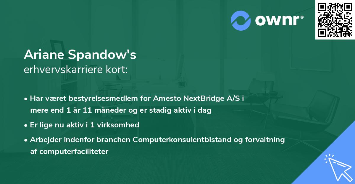 Ariane Spandow's erhvervskarriere kort