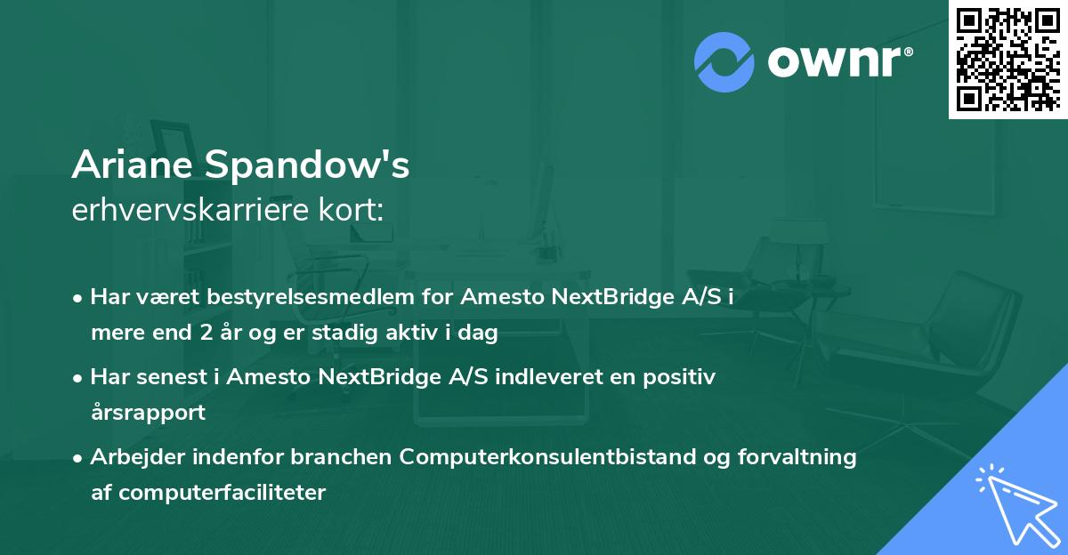 Ariane Spandow's erhvervskarriere kort