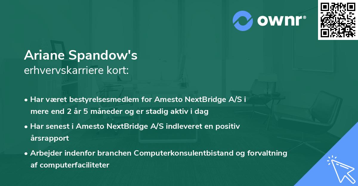 Ariane Spandow's erhvervskarriere kort