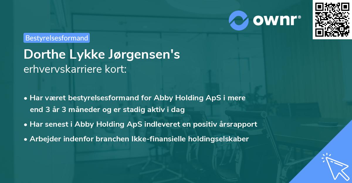 Dorthe Lykke Jørgensen's erhvervskarriere kort