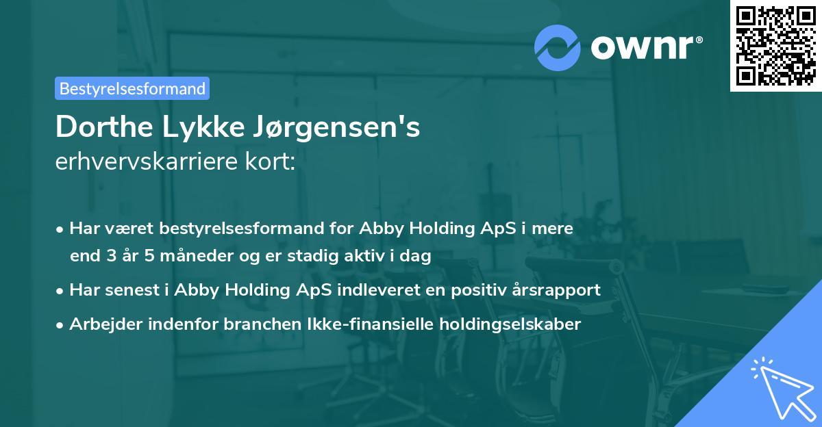 Dorthe Lykke Jørgensen's erhvervskarriere kort