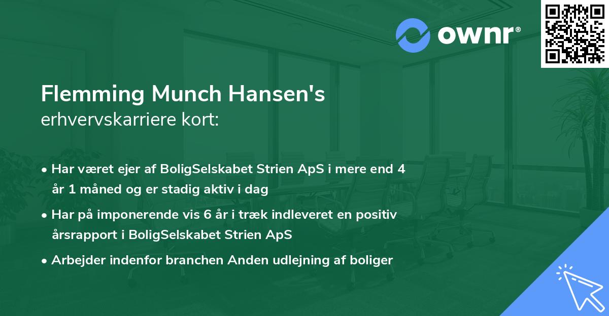 Flemming Munch Hansen's erhvervskarriere kort