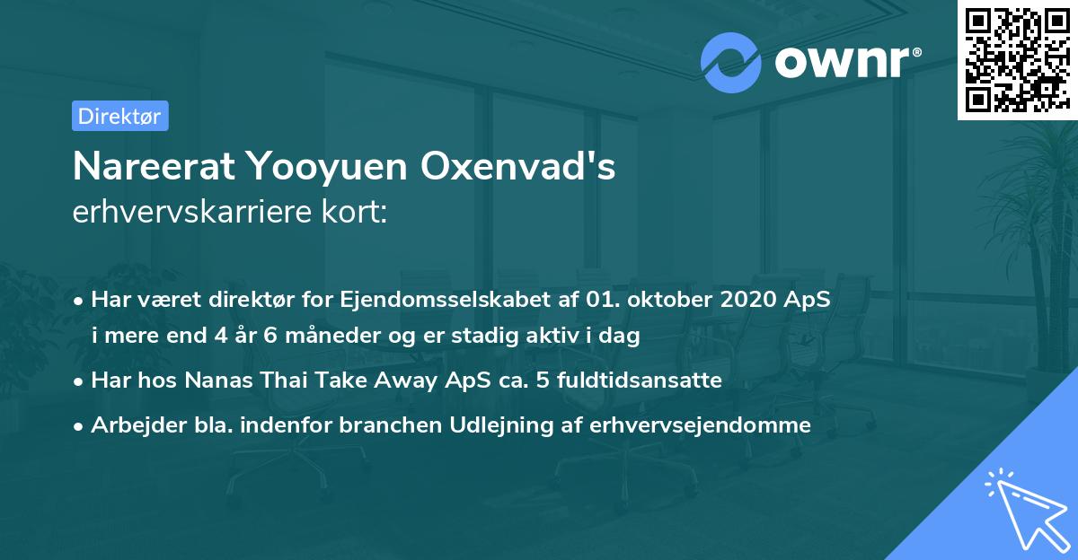 Nareerat Yooyuen Oxenvad's erhvervskarriere kort