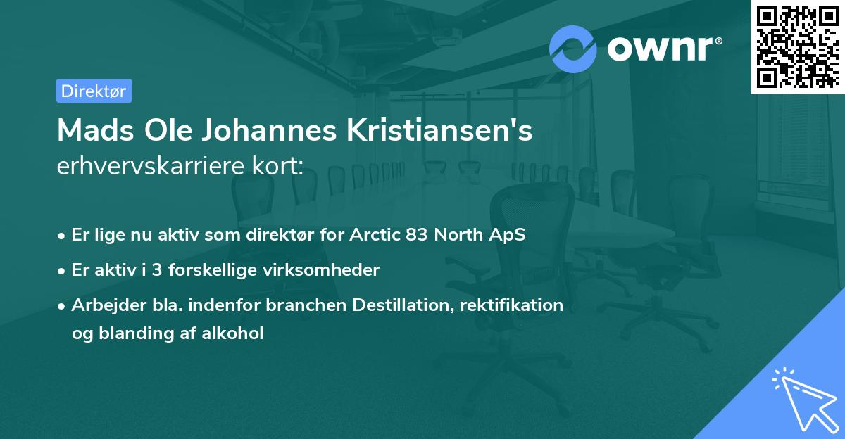 Mads Ole Johannes Kristiansen's erhvervskarriere kort
