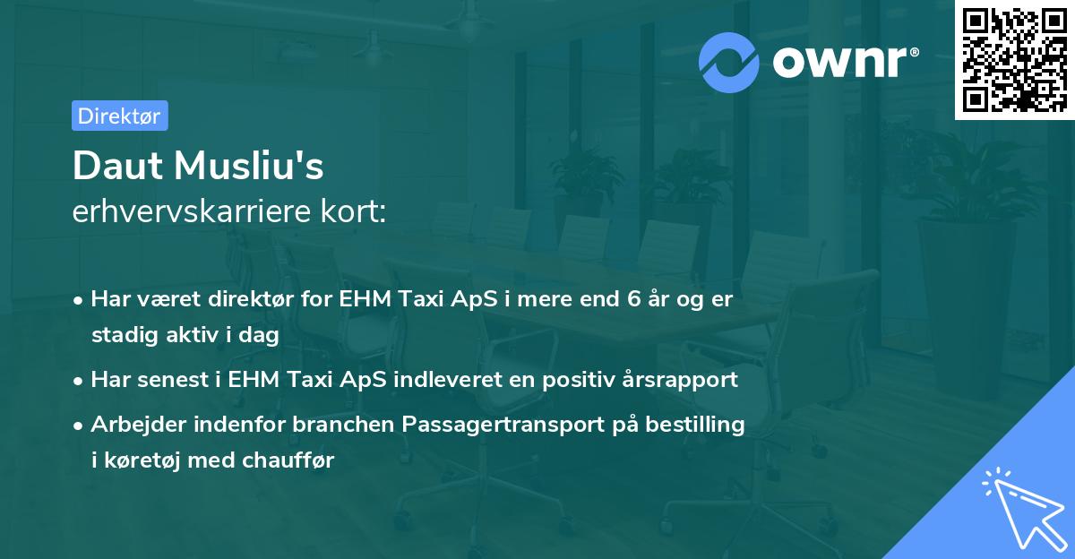 Daut Musliu's erhvervskarriere kort