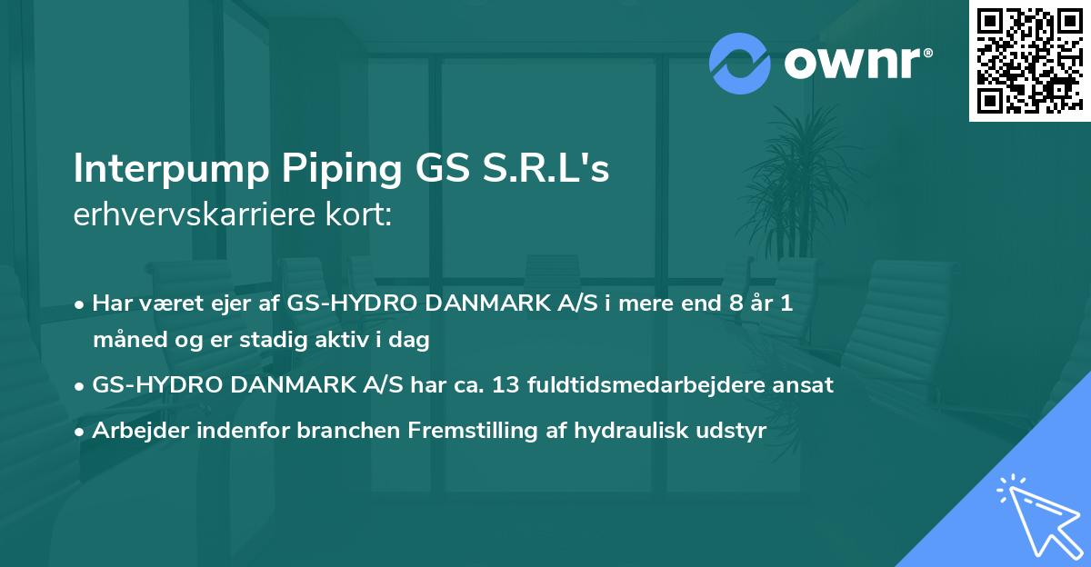 Interpump Piping GS S.R.L's erhvervskarriere kort