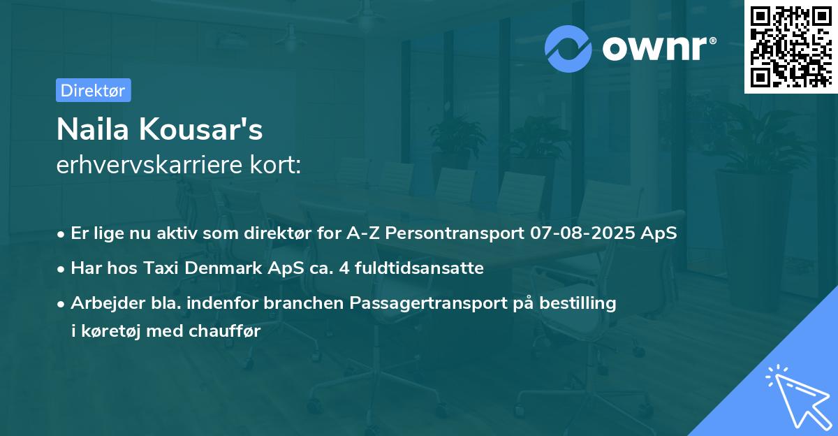 Naila Kousar's erhvervskarriere kort