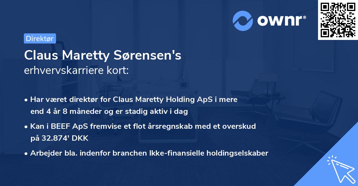 Claus Maretty Sørensen's erhvervskarriere kort