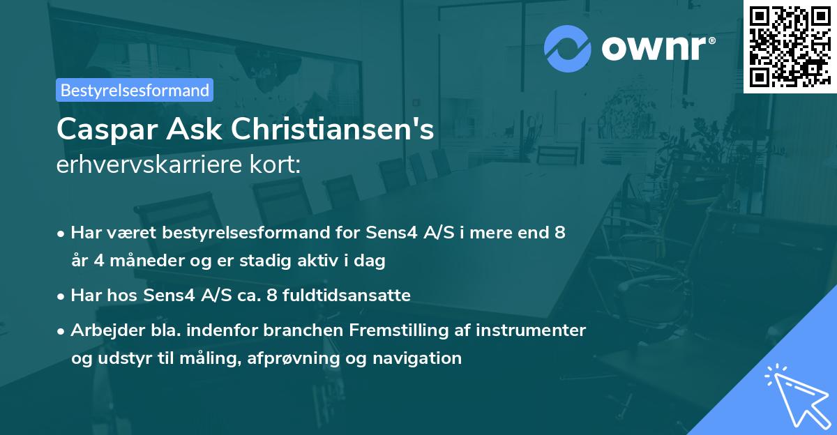 Caspar Ask Christiansen's erhvervskarriere kort