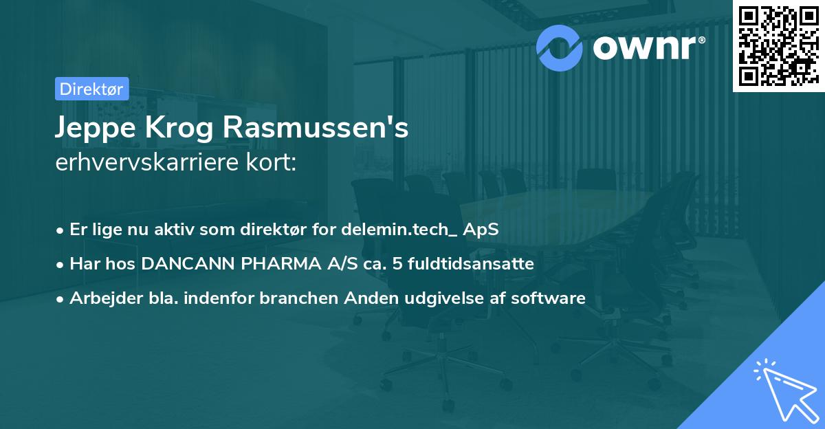 Jeppe Krog Rasmussen's erhvervskarriere kort