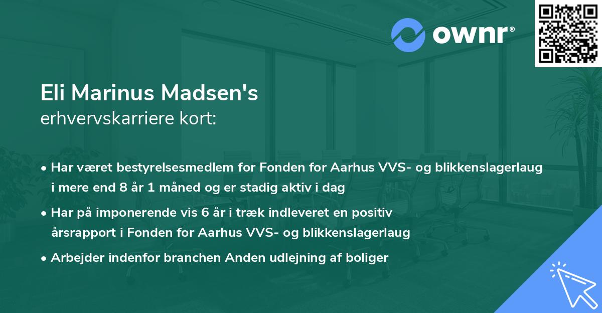 Eli Marinus Madsen's erhvervskarriere kort