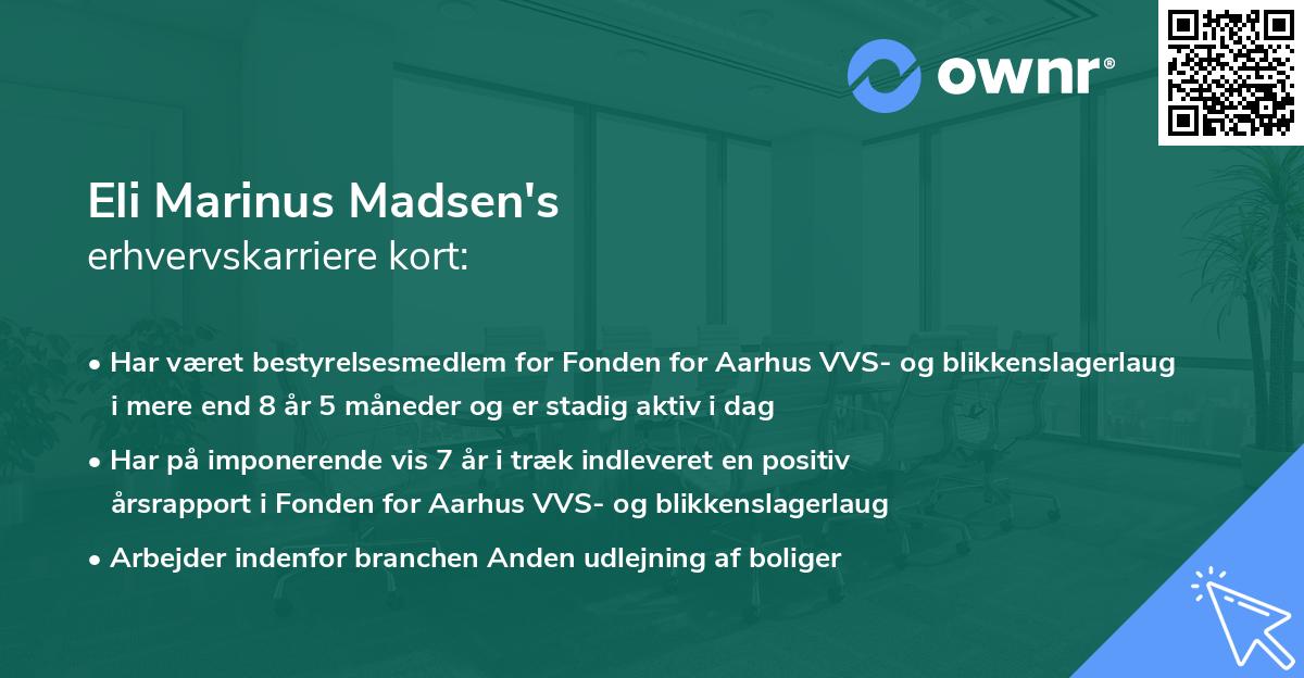 Eli Marinus Madsen's erhvervskarriere kort
