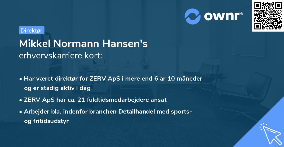 Mikkel Normann Hansen's erhvervskarriere kort