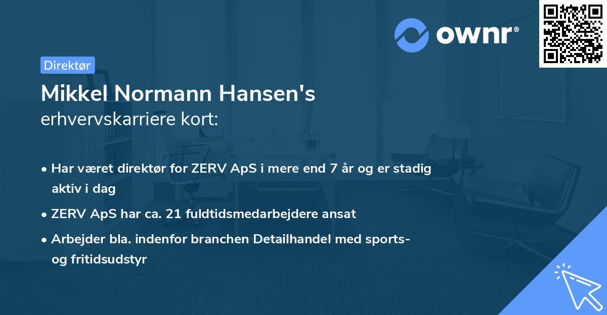 Mikkel Normann Hansen's erhvervskarriere kort