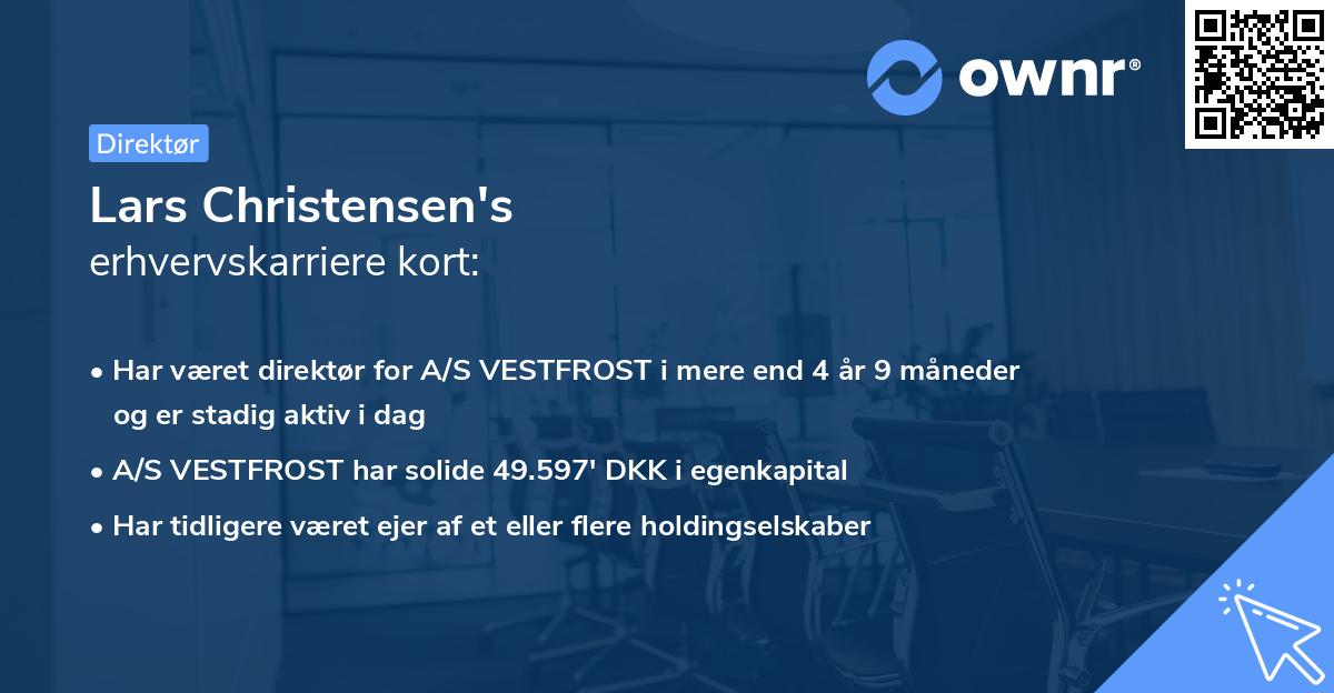 Lars Christensen's erhvervskarriere kort