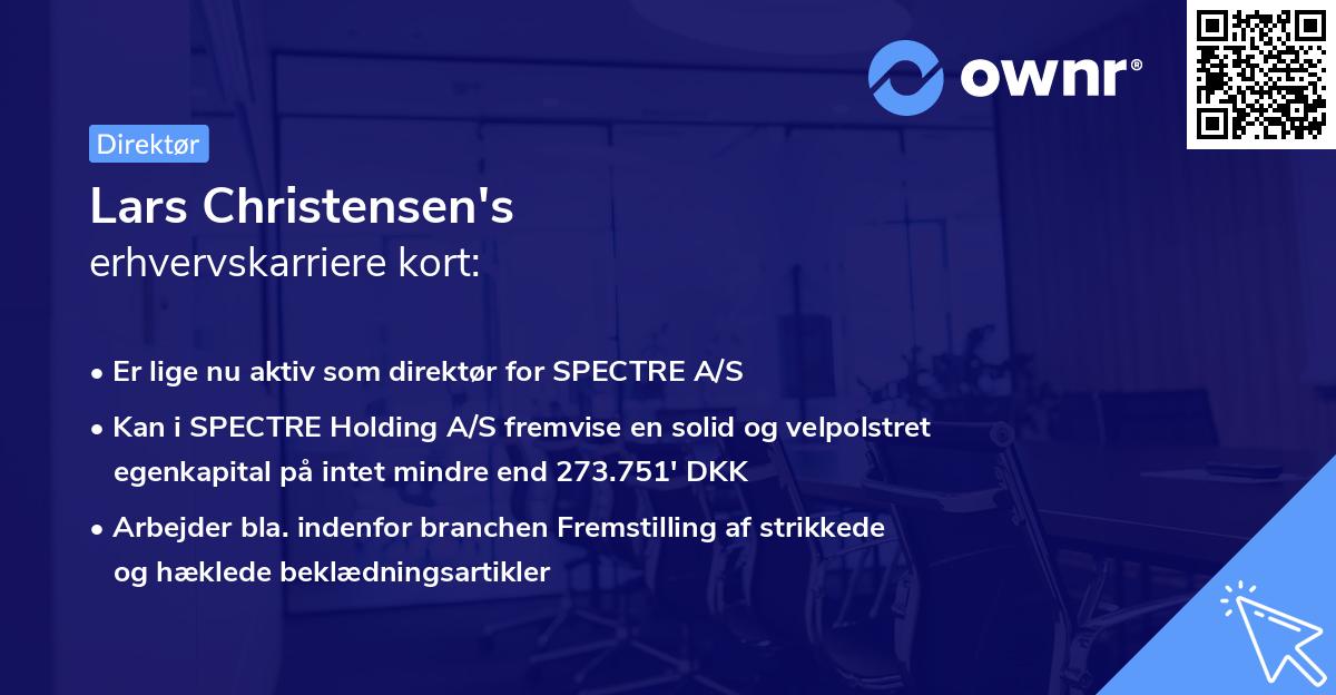 Lars Christensen's erhvervskarriere kort