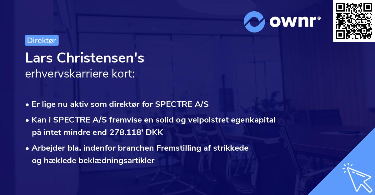 Lars Christensen's erhvervskarriere kort