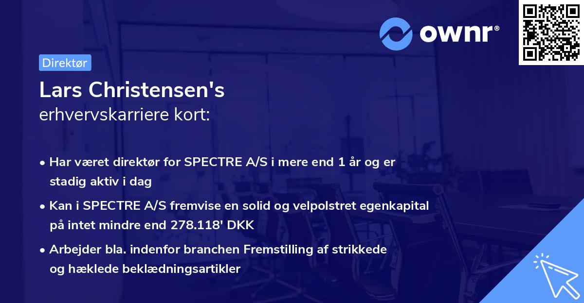 Lars Christensen's erhvervskarriere kort