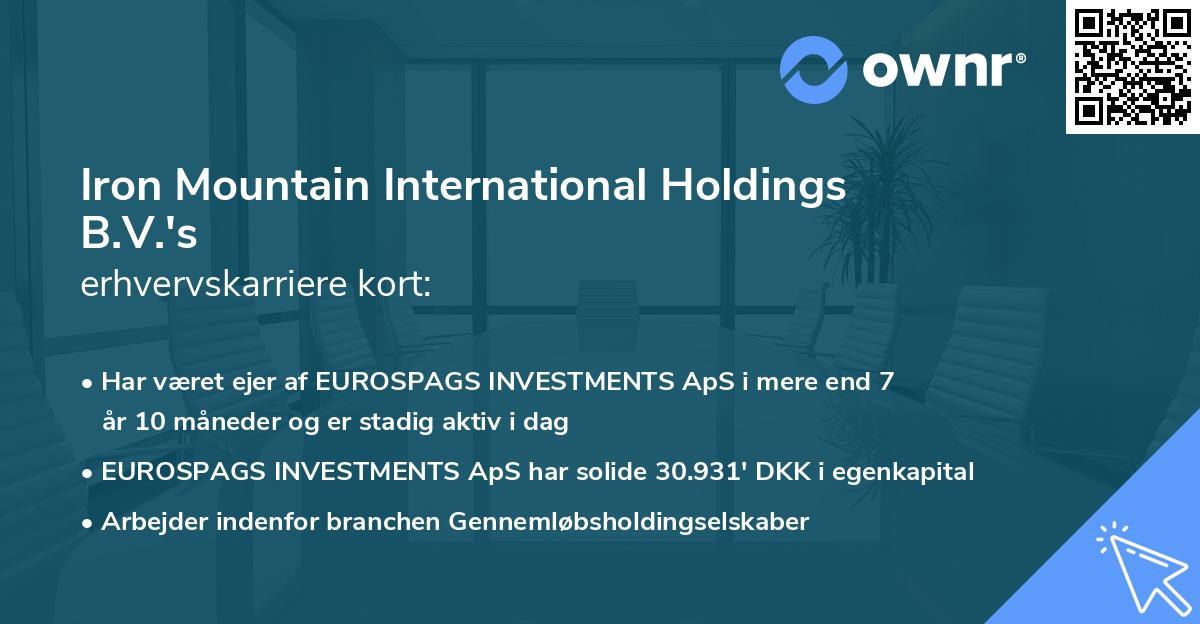 Iron Mountain International Holdings B.V.'s erhvervskarriere kort