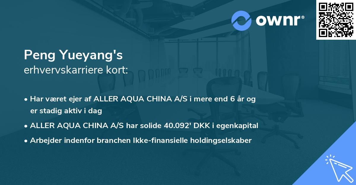 Peng Yueyang's erhvervskarriere kort