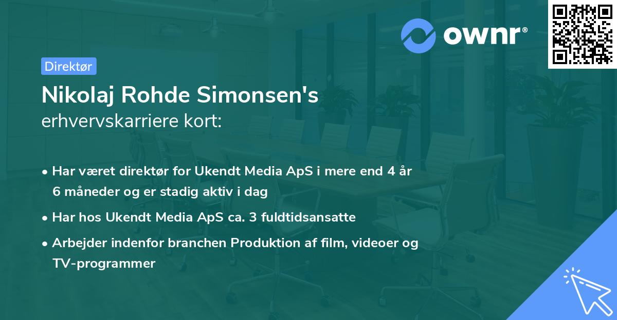 Nikolaj Rohde Simonsen's erhvervskarriere kort