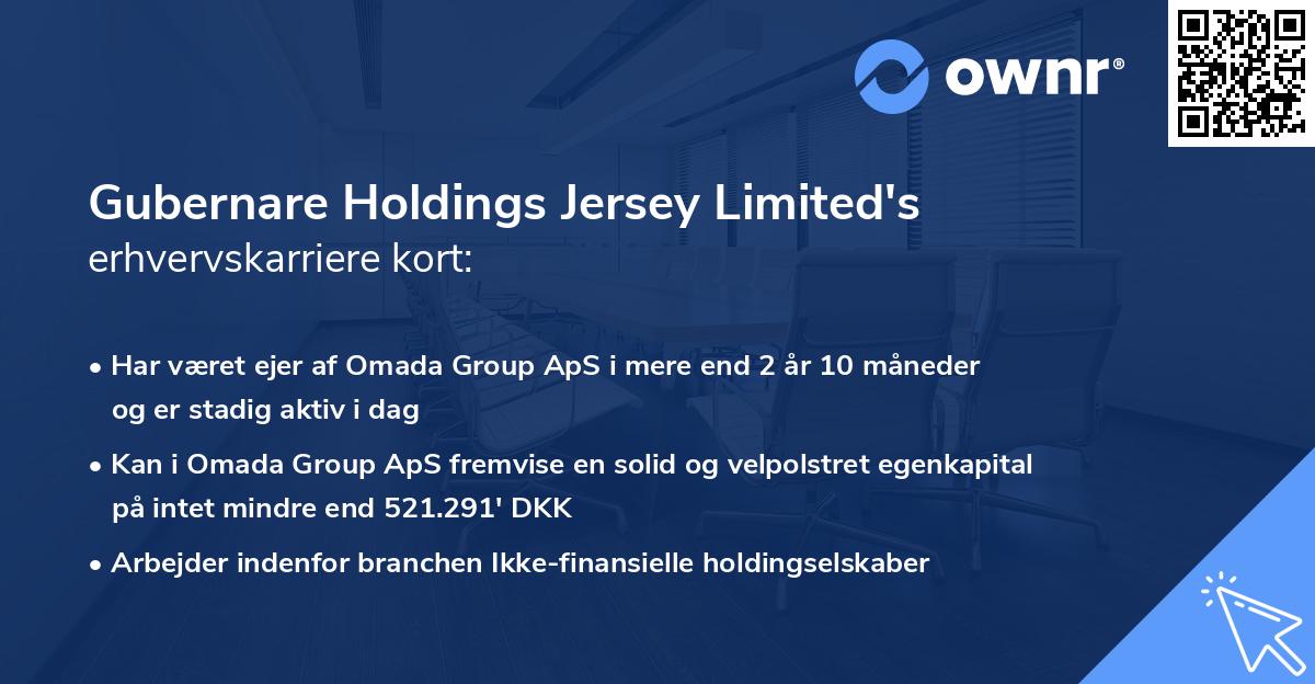 Gubernare Holdings Jersey Limited's erhvervskarriere kort