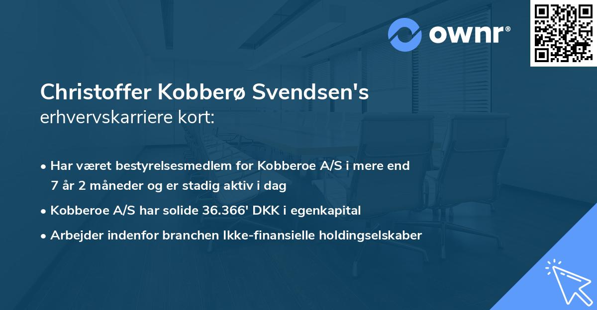 Christoffer Kobberø Svendsen's erhvervskarriere kort