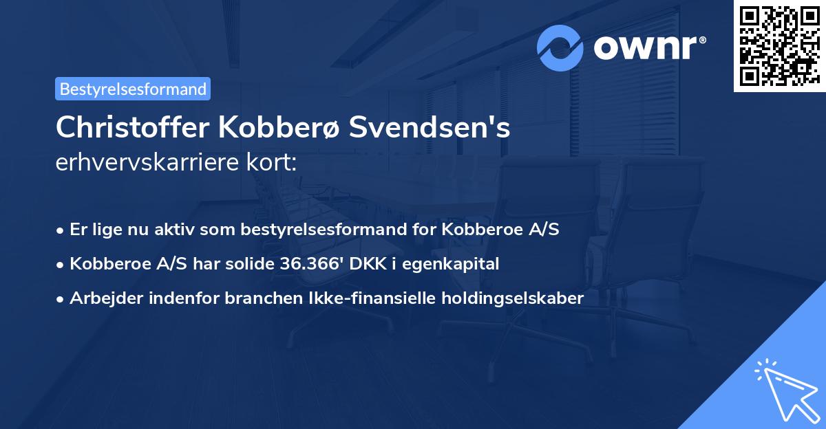Christoffer Kobberø Svendsen's erhvervskarriere kort