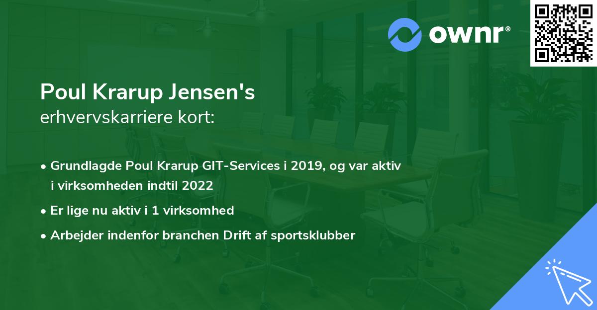 Poul Krarup Jensen's erhvervskarriere kort