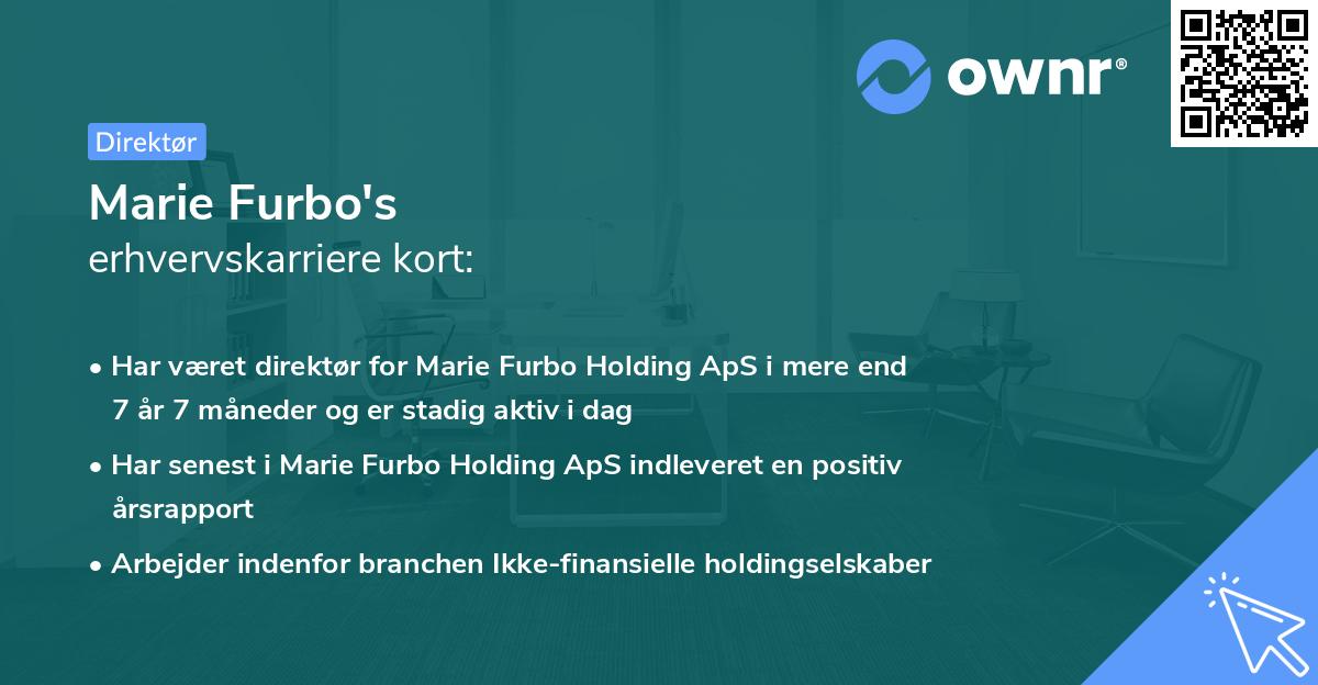 Marie Furbo's erhvervskarriere kort