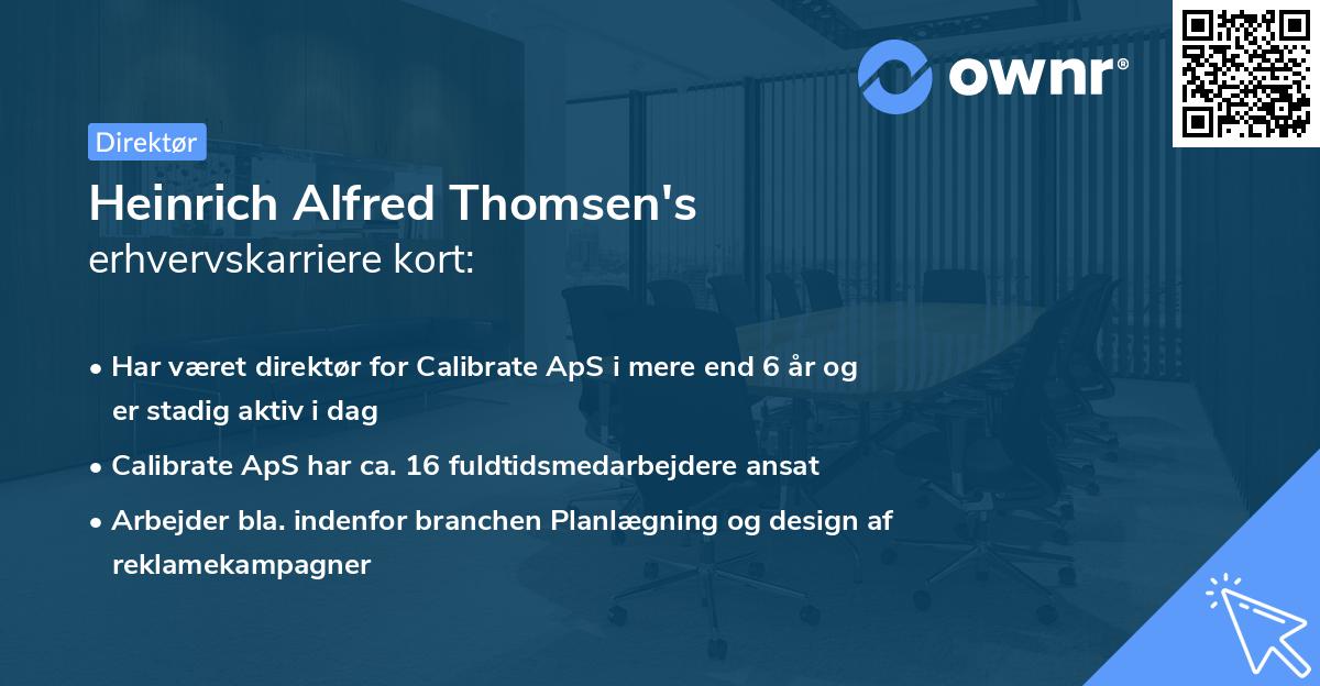 Heinrich Alfred Thomsen's erhvervskarriere kort