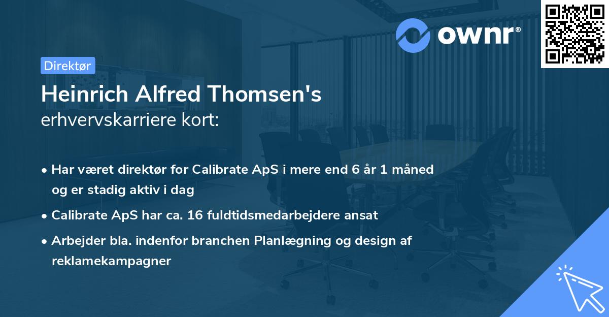 Heinrich Alfred Thomsen's erhvervskarriere kort