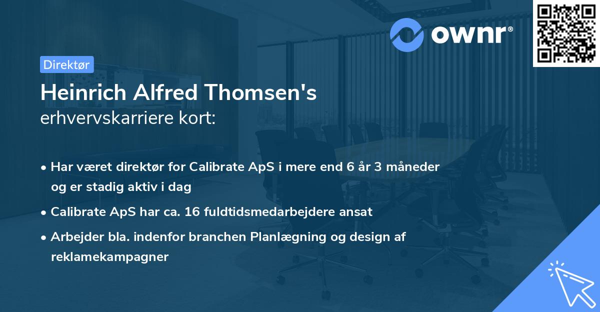 Heinrich Alfred Thomsen's erhvervskarriere kort
