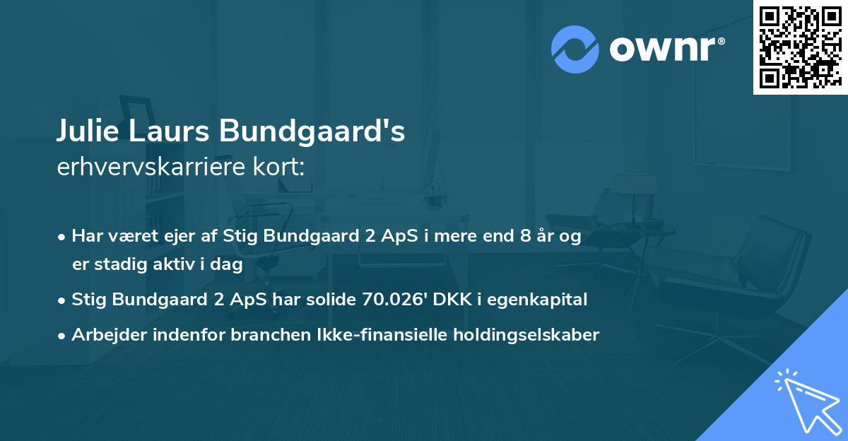 Julie Laurs Bundgaard's erhvervskarriere kort