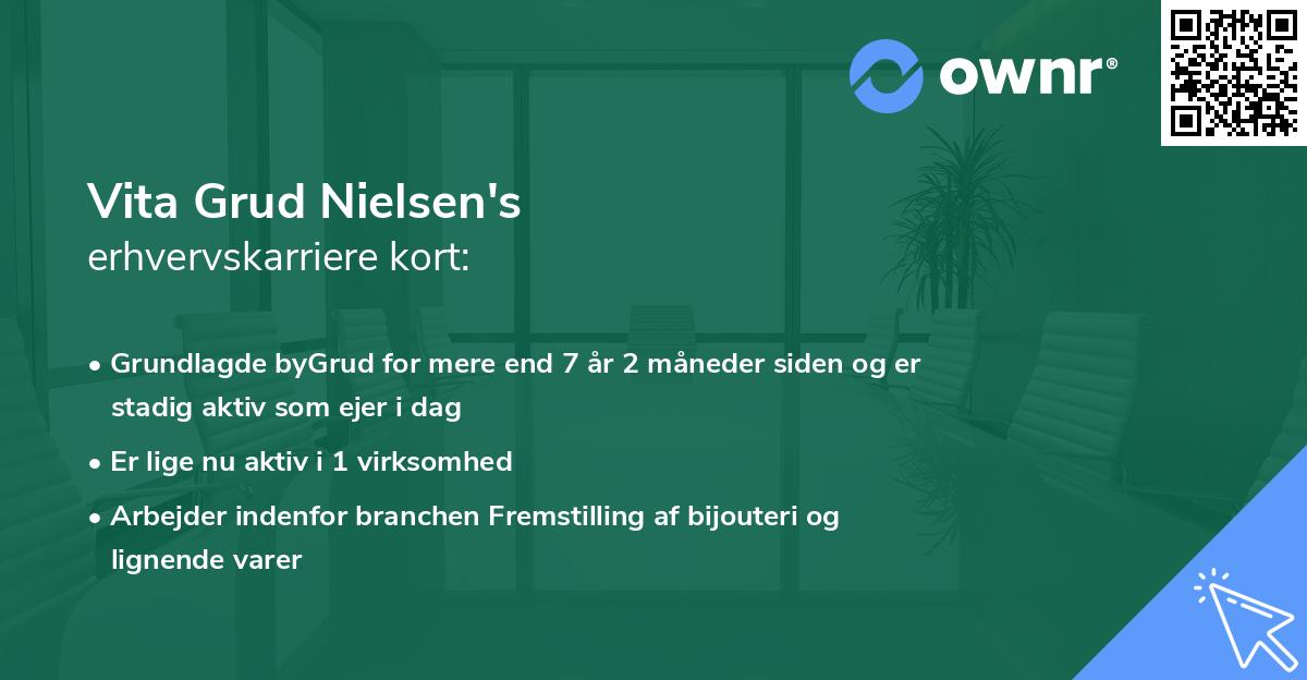 Vita Grud Nielsen's erhvervskarriere kort