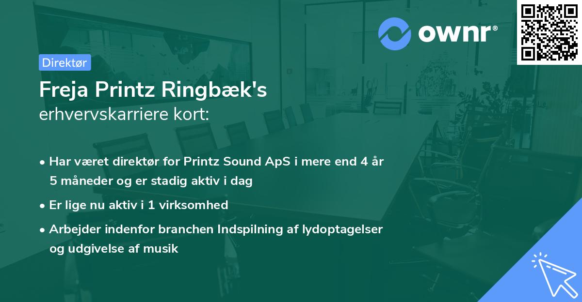 Freja Printz Ringbæk's erhvervskarriere kort