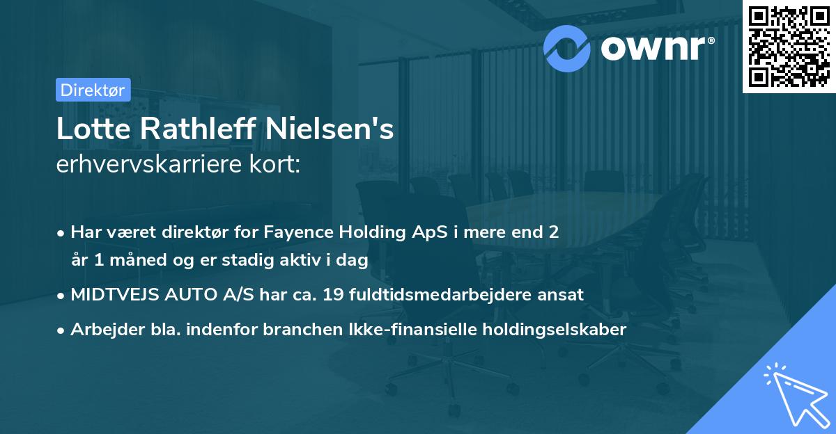 Lotte Rathleff Nielsen's erhvervskarriere kort