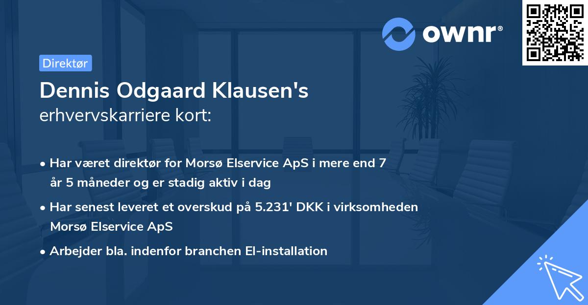 Dennis Odgaard Klausen's erhvervskarriere kort