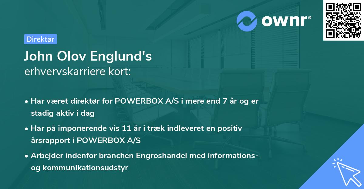 John Olov Englund's erhvervskarriere kort