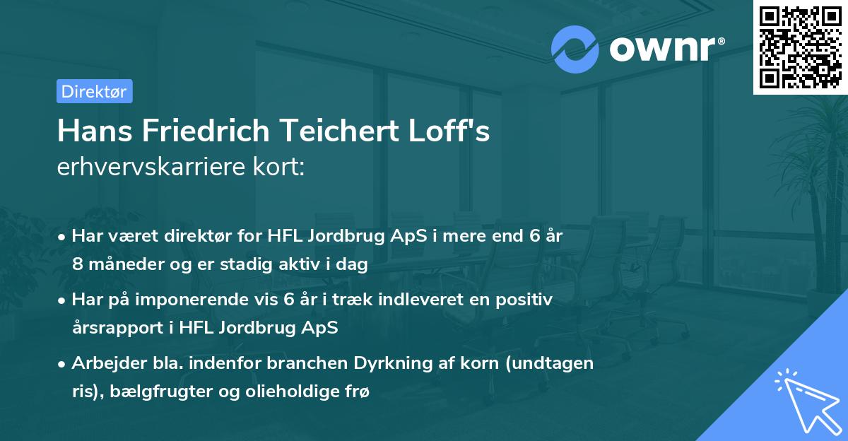 Hans Friedrich Teichert Loff's erhvervskarriere kort