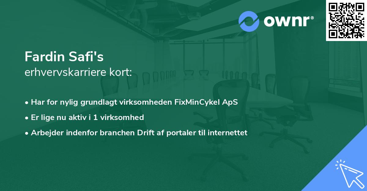 Fardin Safi's erhvervskarriere kort