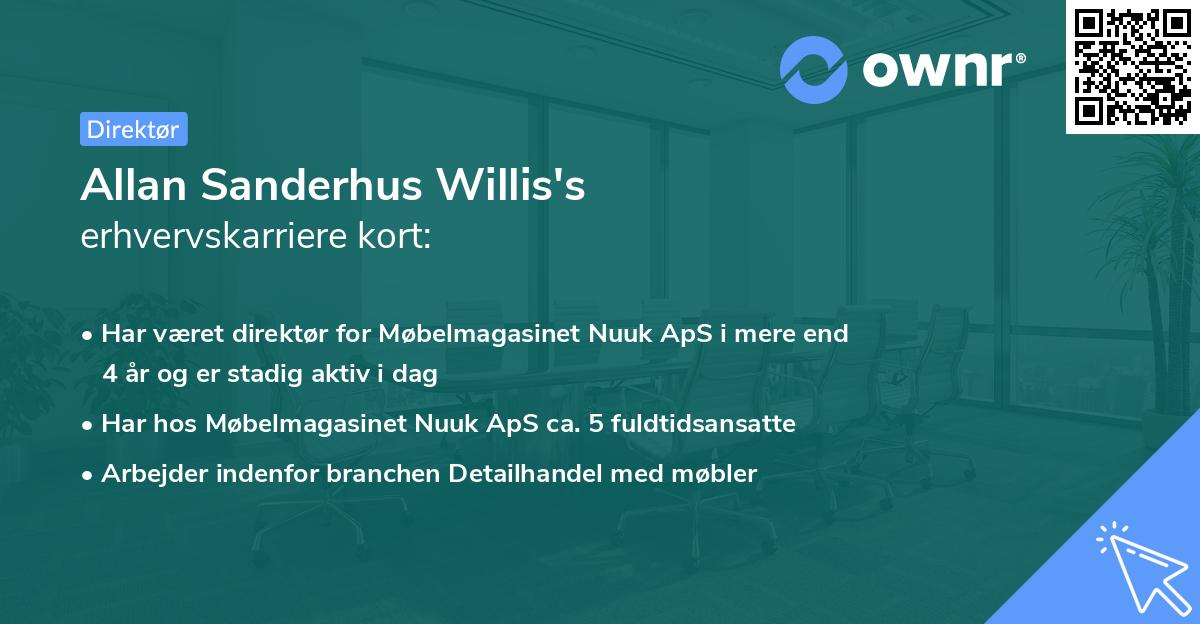 Allan Sanderhus Willis's erhvervskarriere kort